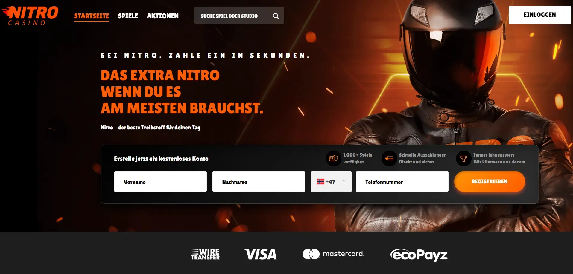 Nitro Casino Hauptbanner Extra Nitro
