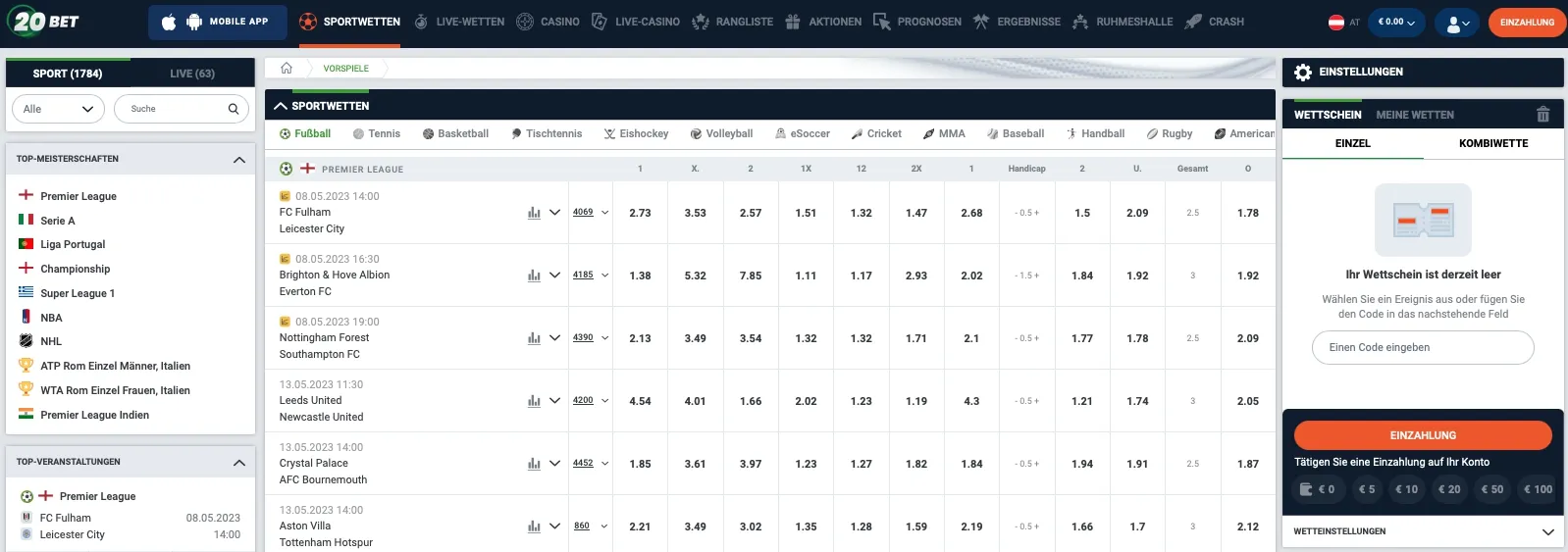20bet Wettanbieter