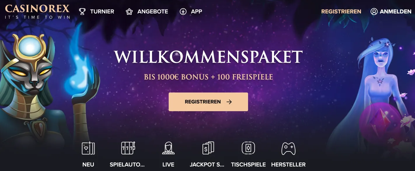 Casinorex lobby CasinoRex Willkommenspaket