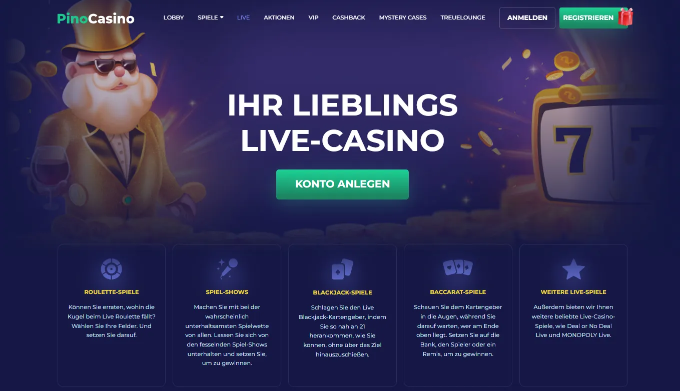 Pinocasino Live-Casino