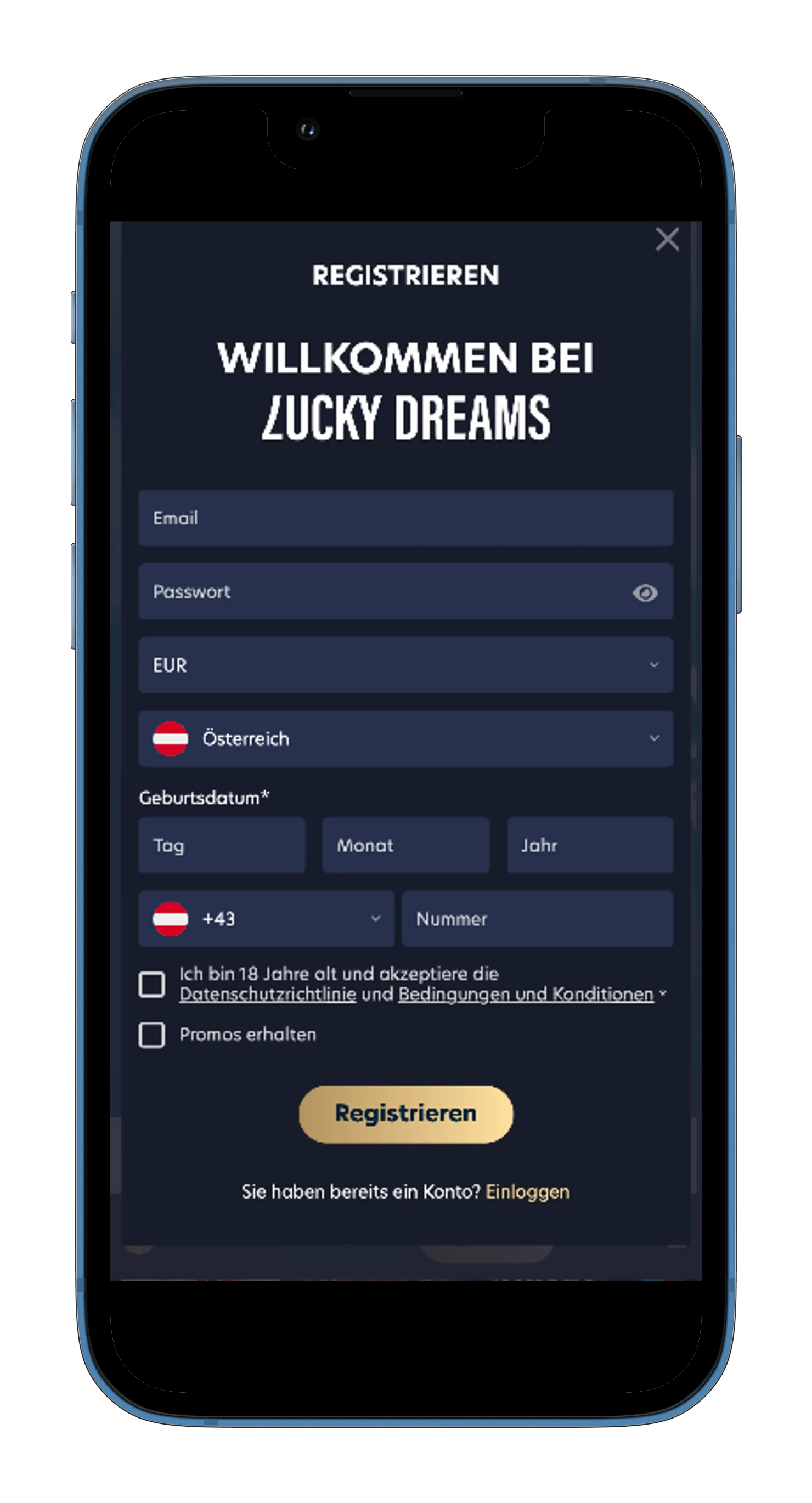 Lucky Dreams Willkommen