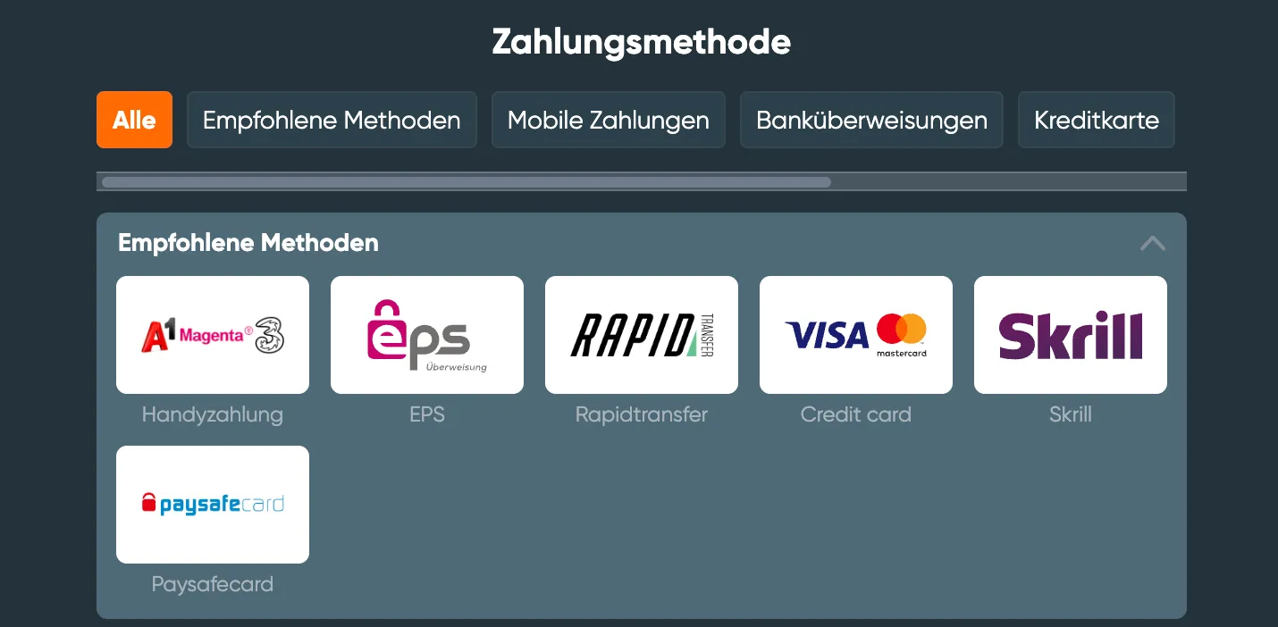 Zahlungsmethoden