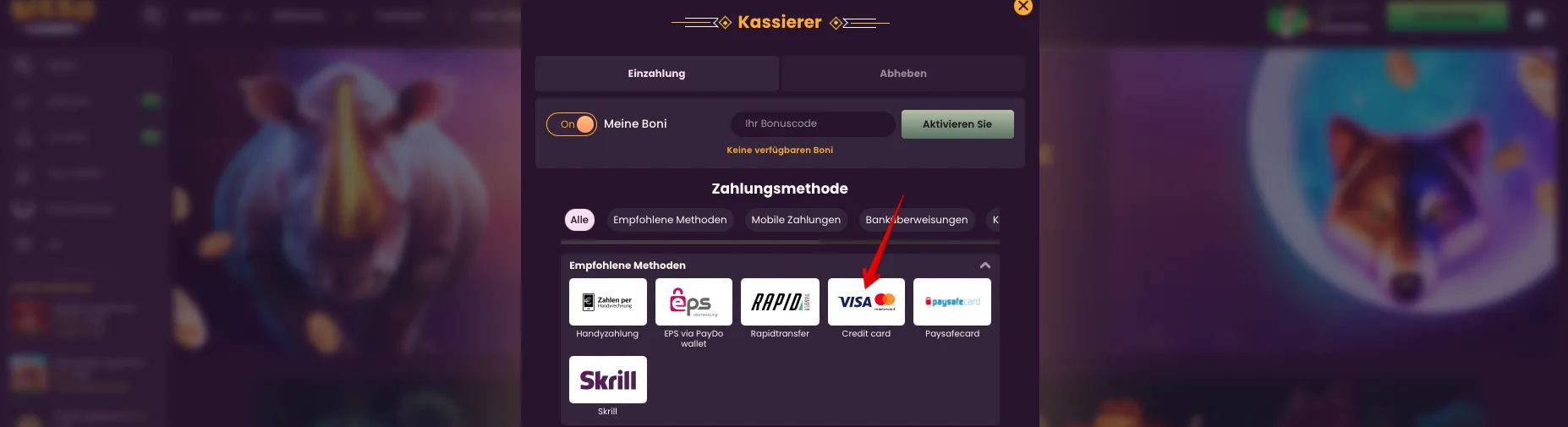 Bizzocasino Visa