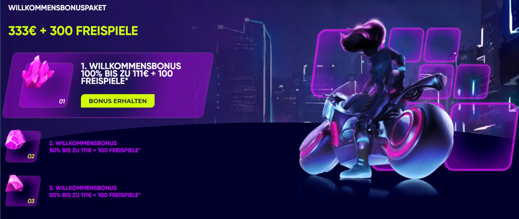 Der Willkommensbonus des NightRush Online-Casinos ist ein