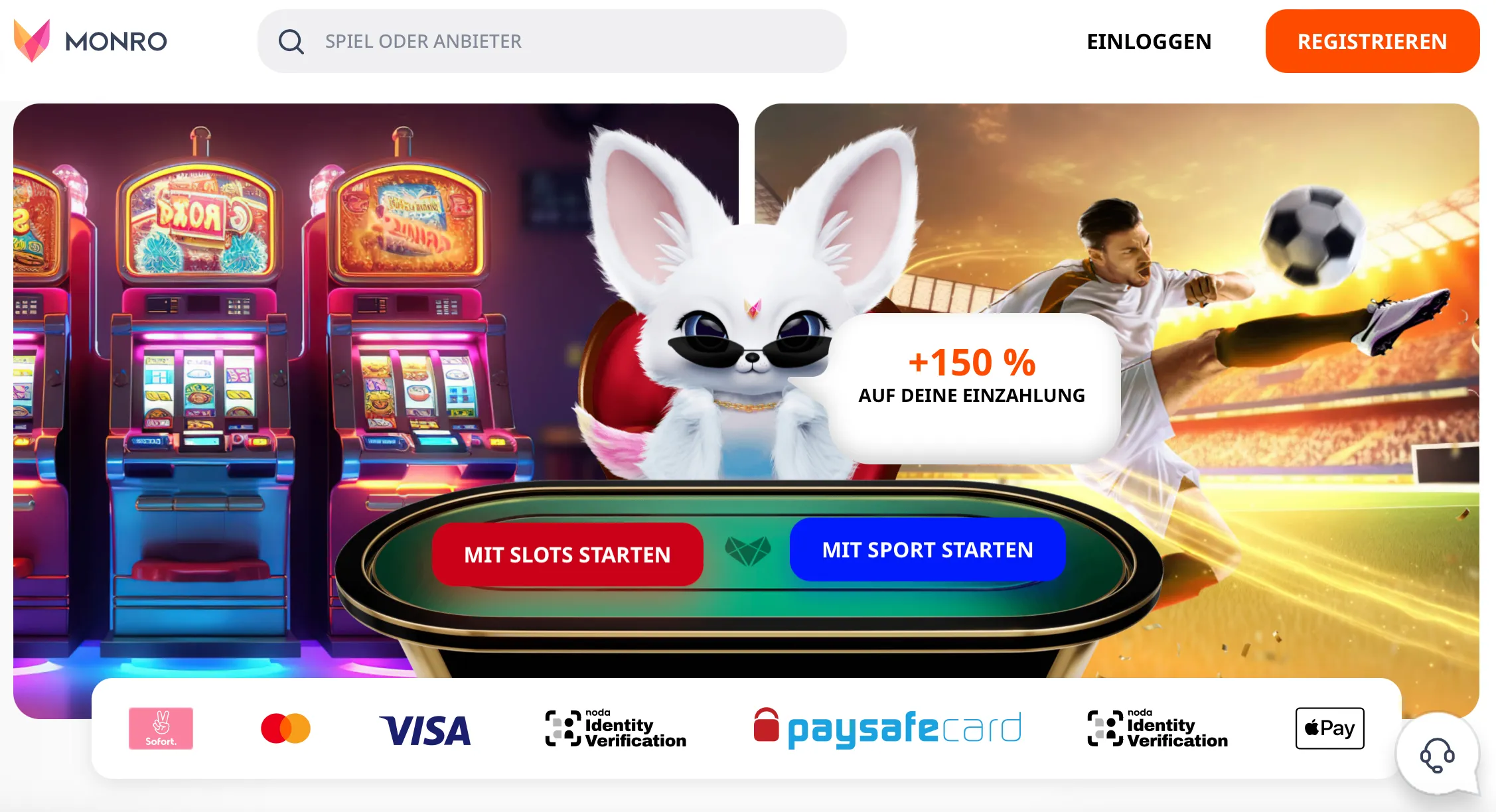 Monro-casino-startseite.png Insgesamt gibt es drei Einzahlungsboni für Neukunden in diesem Sofort Casino.