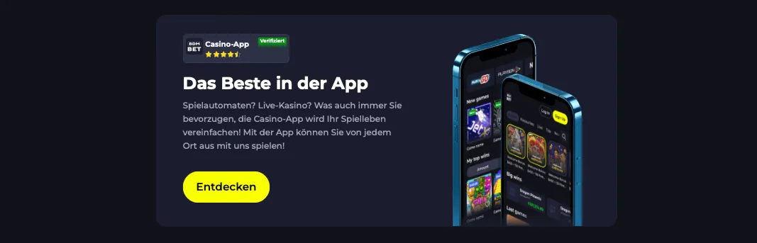 die auf unterschiedlichsten mobilen Geräten funktioniert. Dank der Softwareanbieter haben Sie auch dort ein großartiges Spielerlebnis. Die HTML5-Technologie ermöglicht die optimale Nutzung der Online-Casino-Spiele auf mobilen Geräten. Durch die Programmierung können Spieler sowohl mit iOS als auch mit Android via Browser unterwegs spielen, da sich alle Games der Bildschirmgröße anpassen. Zudem bietet das BDM Bet eine eigene
