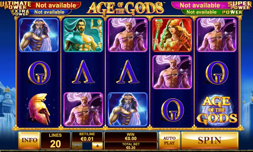 den Age of the Gods Playtech Slot für australische Casinos
