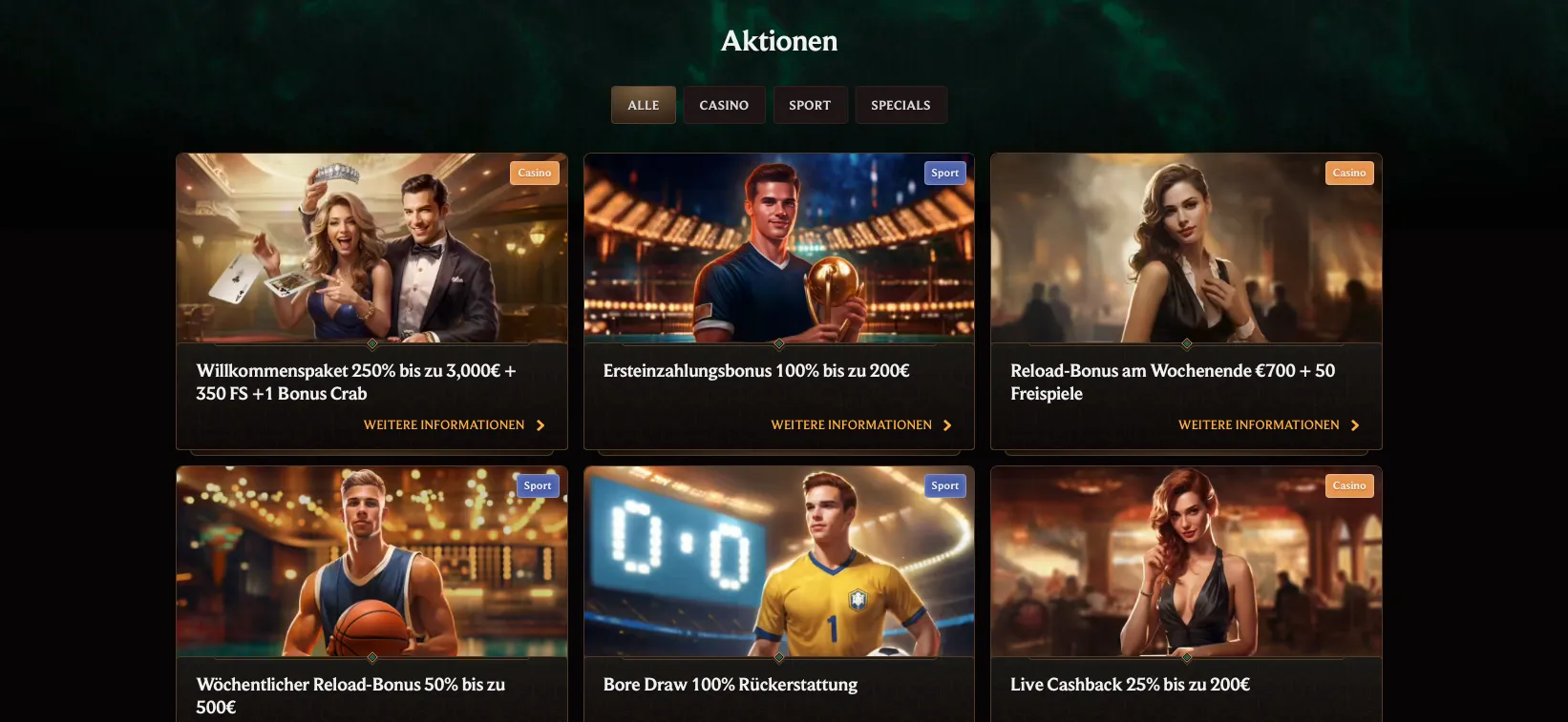 Der Willkommensbonus im CrownPlay Casino wird mit einem beeindruckenden 250% Bonus bis zu 3.000 € + 350 Freispielen + 1 Bonuskrabbe als ein vierteiliges Paket bereitgestellt.