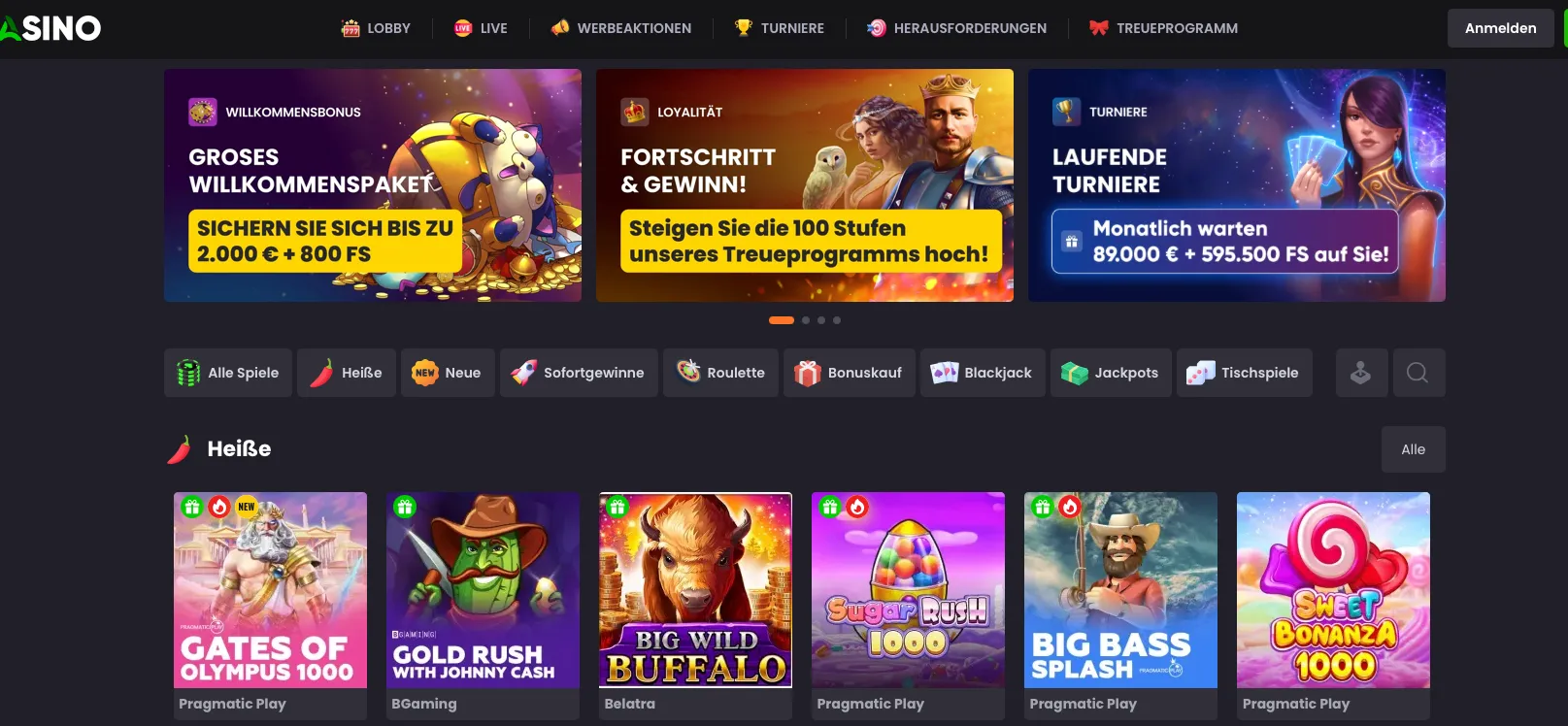 Über 4000 Spiele (Slots, Tischspiele, Live-Casino)