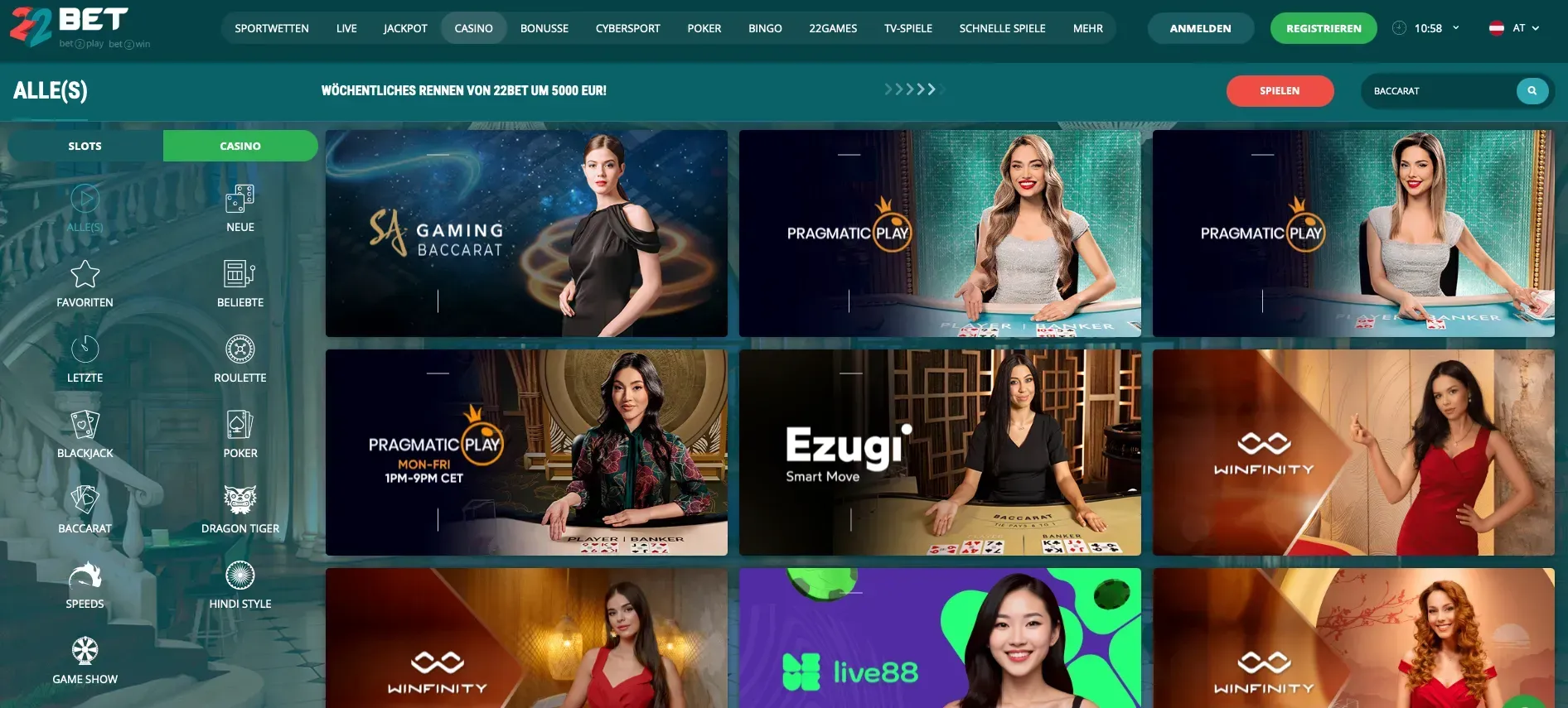 Top-Baccarat-Casino online - 22bet