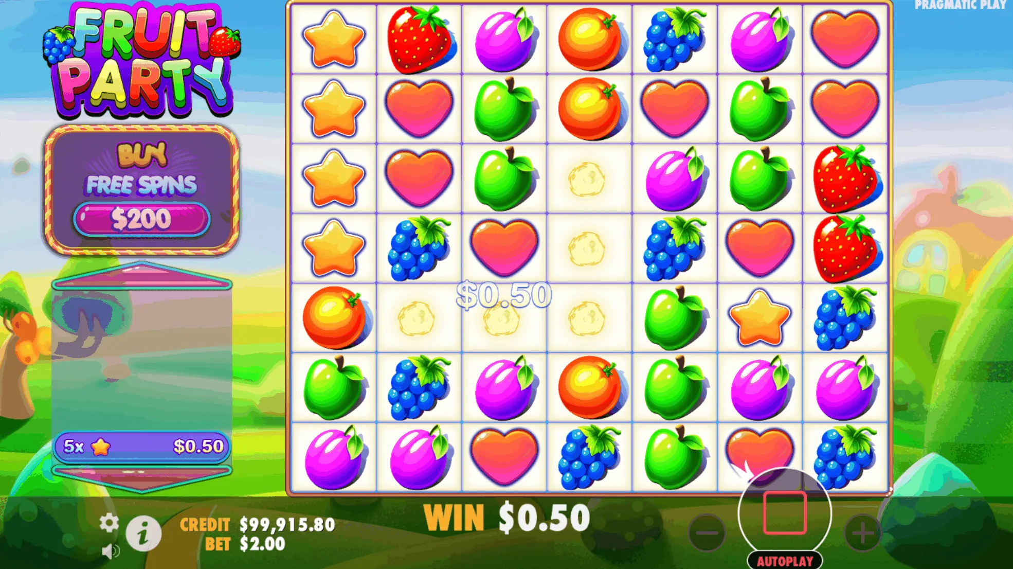 Im Fruit Party Slot verschwinden die Früchte in einer kleinen Kombination.