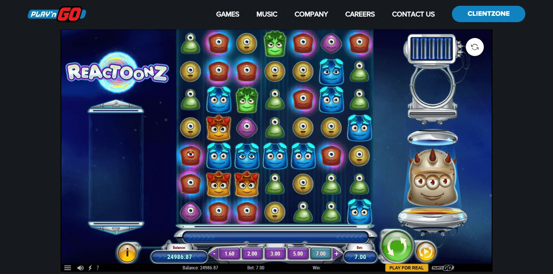Die Walzen des Reactoonz Slots sind mit kuriosen Alien-Symbolen gestaltet.