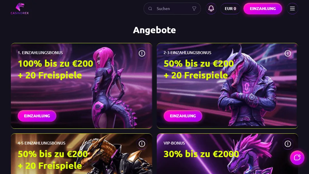 Casinorex Bonusangebote