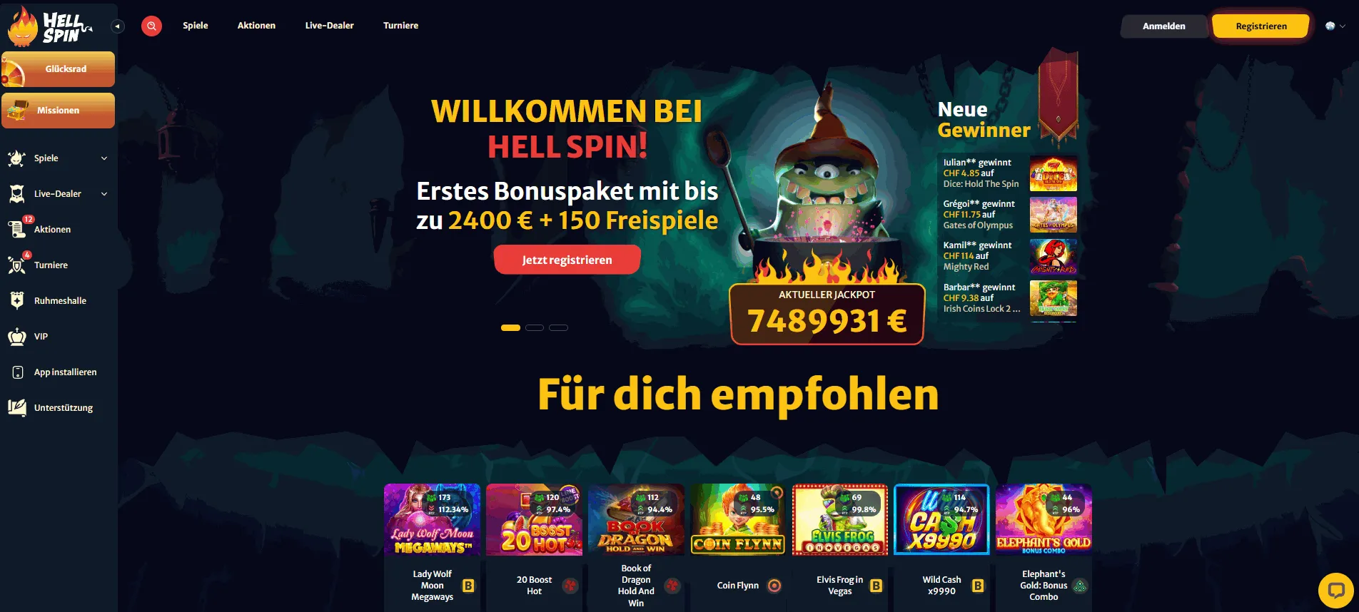 Hell Spin Casino punktet mit schnellen Auszahlungen.